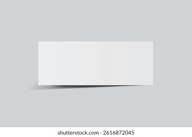 3D Realistic empty gift voucher card mockup isolated on background. Blank template for presentation discount, plastic coupon, train, movie, raffle, carnival, concert, festival, flyer or event ticket 

