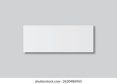 3D Realistic empty gift voucher card mockup isolated on background. Blank template for presentation discount, plastic coupon, train, movie, raffle, carnival, concert, festival, flyer or event ticket 
