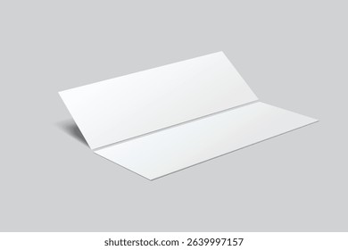 3D Realistic empty gift voucher card mockup isolated on background. Blank template for presentation discount, plastic coupon, train, movie, raffle, carnival, concert, festival, flyer or event ticket