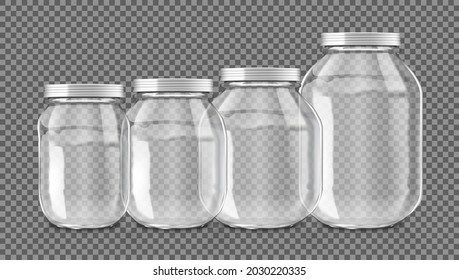 Empty glass jar isolated on transparent background