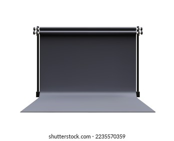 3d estudio fotográfico profesional vacío realista aislado en fondo blanco. Ilustración del vector