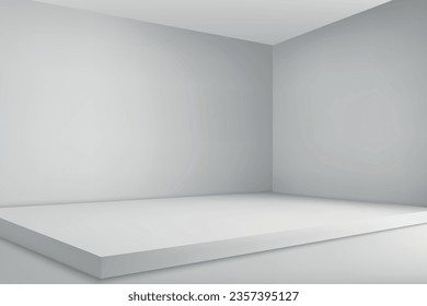 3d realistic empty stage on show room background. Product presentation mockup