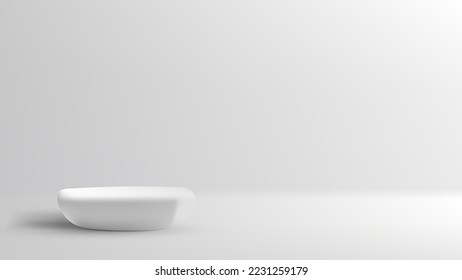 3D realistische leere weißer Stein-Podium-Fußboden minimale Wand-Hintergrund für Produkt-Display Werbung Hintergrund. Vektorgrafik