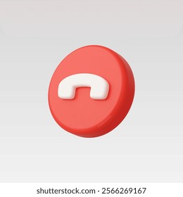 3d Realistic End Call icon vector illustration