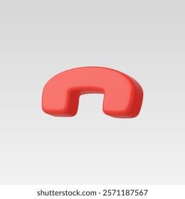 3d Realistic End Call icon vector illustration
