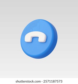 3d Realistic End Call icon vector illustration