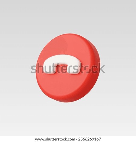 3d Realistic End Call icon vector illustration