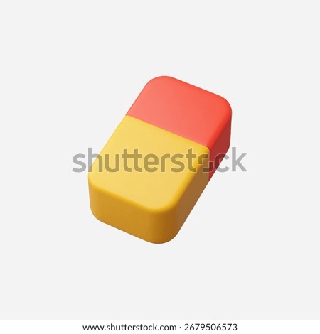 3d Realistic Eraser icon vector Illustration