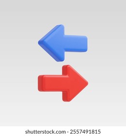 3d Realistic Exchange arrow transfer icon vector illustration