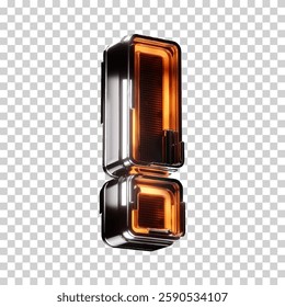 3d realistic exclamation mark neon led sign vector illustration. render vector object.