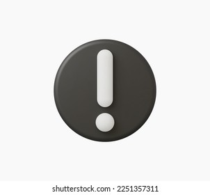3d Realistic Exclamation mark vector illustration