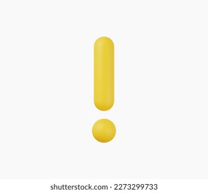 3d Realistic Exclamation mark vector illustration