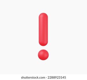 3d Realistic Exclamation mark vector illustration