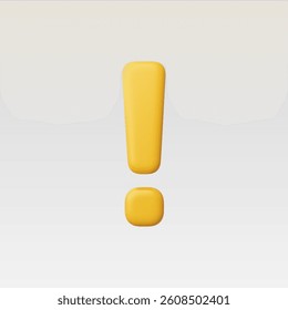 3d Realistic Exclamation sign  icon vector illustration
