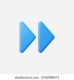 3d Realistic Fast Forward icon vector illustration