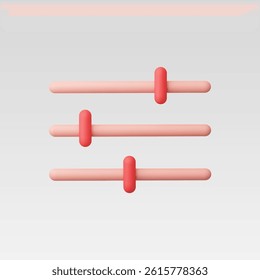 3d Realistic Filter slider Icon vector illustration