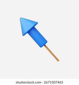 3d Realistic Fireworks Rocket icon vector Illustration