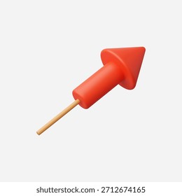 3d Realistische Feuerwerk-Rakete Symbol, Vektorgrafik