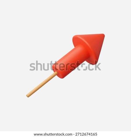 3d Realistic Fireworks Rocket icon vector Illustration