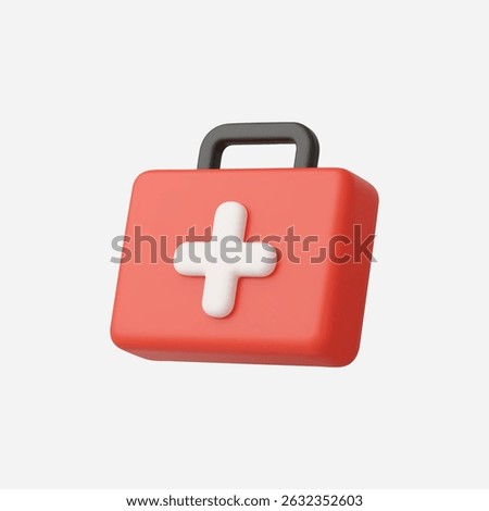 3d Realistic First Aid Kit icon vector Illustration