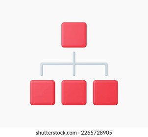 3d Realistic Flowchart vector illustration.