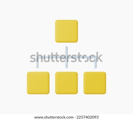 3d Realistic Flowchart vector illustration.