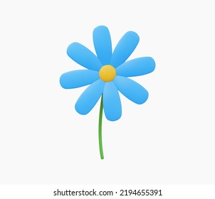 3d Realistic Flower icon vector illustration.