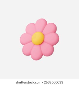 3d Realistic Flower icon vector Illustration