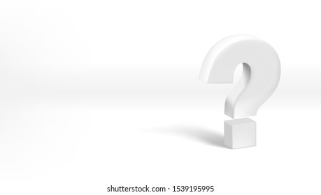 3D Realistic Font Character Question Sign. EPS10 Vector
