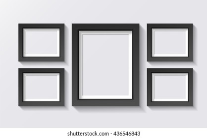 3D realistic Frame Design. For picture or your presentations. Isolated on a gray background. With space for text. Vector illustration.