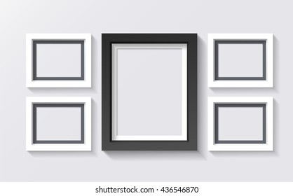 3D realistic Frame Design. For picture or your presentations. Isolated on a gray background. With space for text. Vector illustration.