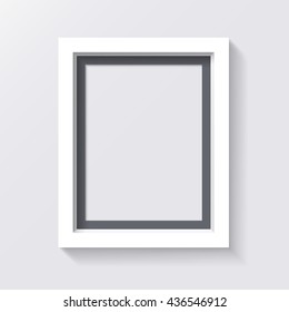 3D realistic Frame Design. For picture or your presentations. Isolated on a gray background. With space for text. Vector illustration.