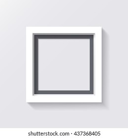 3D realistic Frame Design. For picture or your presentations. Isolated on a gray background. With space for text. Vector illustration.