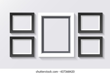 3D realistic Frame Design. For picture or your presentations. Isolated on a gray background. With space for text. Vector illustration.