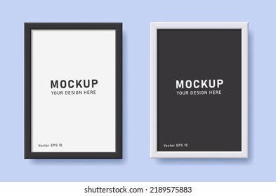 3d realistic frame mockup in black and white colors. Vector illustration