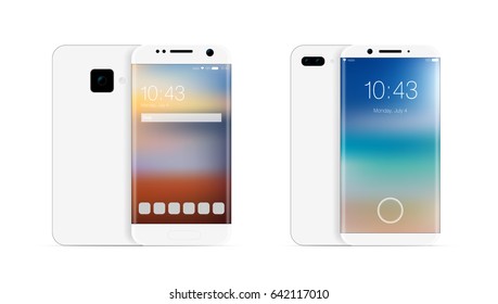 3D Realistic Frameless Smartphone Mobile Phone. EPS10 Vector