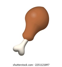 3d Realistic Fried chicken vector Illustration.