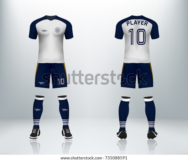 Download 3d Realistic Front Back White Soccer Stock Vector (Royalty ...
