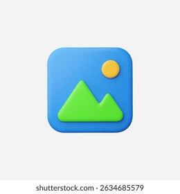 3d Realistic Gallery icon vector Illustration