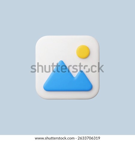 3d Realistic Gallery icon vector Illustration