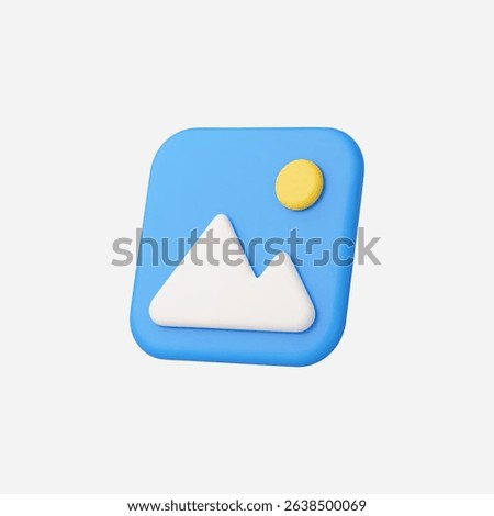 3d Realistic Gallery icon vector Illustration
