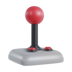 3d Realistic Game Joystick In Minimal Funny Cartoon Style. Modern Design Element On White Background. Vector Illustration Or Icon Gamepad.