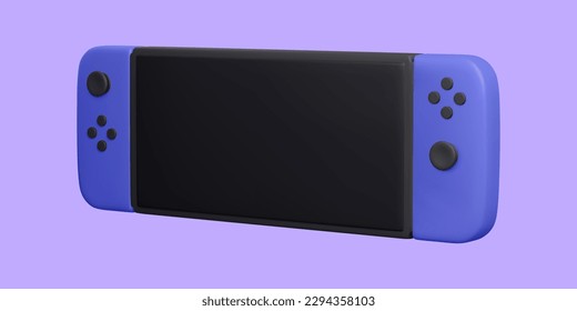 3d realistic gaming console isolated on light background. Video games concept. Vector illustration