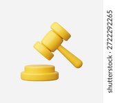 3d Realistic Gavel vector illustration