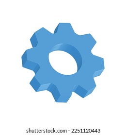 
3d Realistic Gear icon vector illustration.