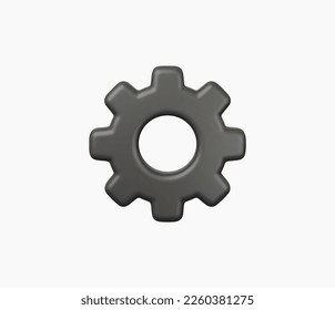 3d Realistic Gear icon vector illustration