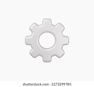 3d Realistic Gear icon vector illustration