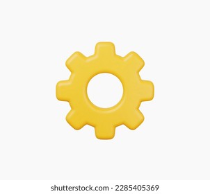3d Realistic Gear icon vector illustration