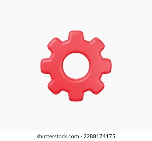 3d Realistic Gear icon vector illustration