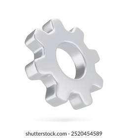 3d Realistic Gear icon vector illustration